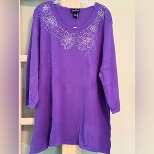 Maggie Barnes Violet Floral Tunic